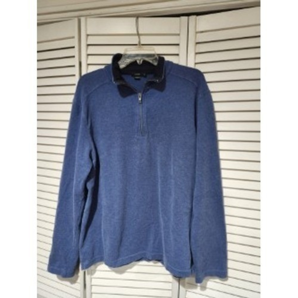 J. Crew Men's Blue Pullover 1/4 Zip Long Sleeve Sweatshirt